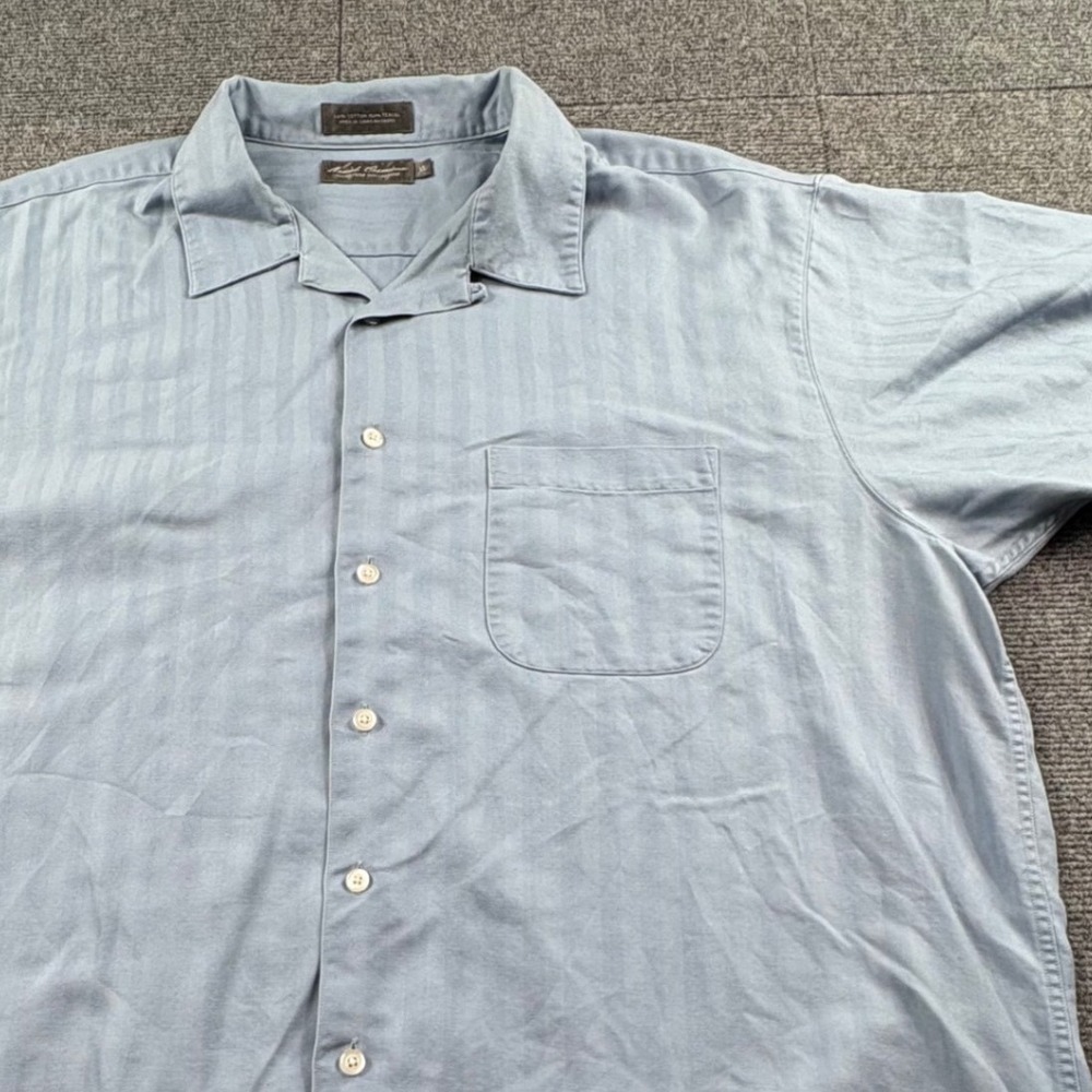 Daniel Cremieux Signature Collection Mens XL Blue Stripe Tencel Cotton Shirt